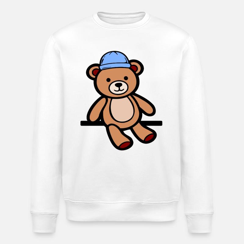 Puppe Teddybär Bären - Stanley/Stella Unisex Bio-Sweatshirt ROLLER - Weiß