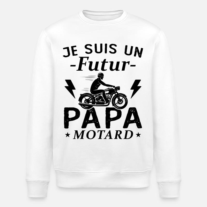 Ich bin ein werdender Biker-Vater - Stanley/Stella Unisex Bio-Sweatshirt ROLLER - Weiß