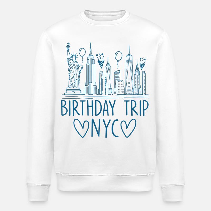 NYC Birthday Trip - Stanley/Stella Unisex Bio-Sweatshirt ROLLER - Weiß