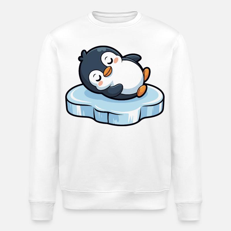 Schlafender Pinguin auf Eis - Stanley/Stella ROLLER Unisex Organic Sweatshirt - white