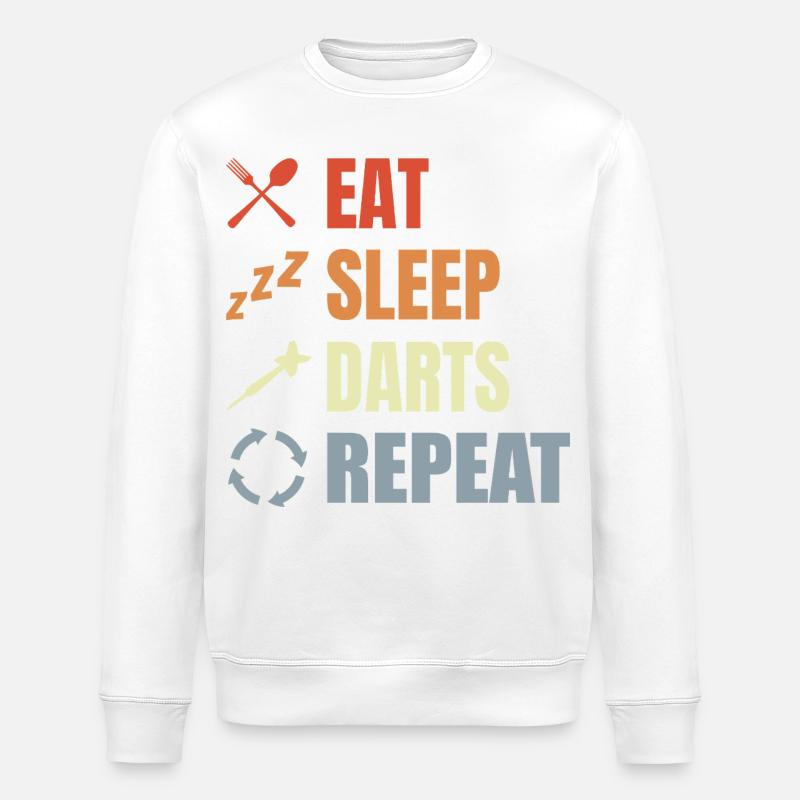 Eat Sleep Darts Repeat - Stanley/Stella Unisex Bio-Sweatshirt ROLLER - Weiß