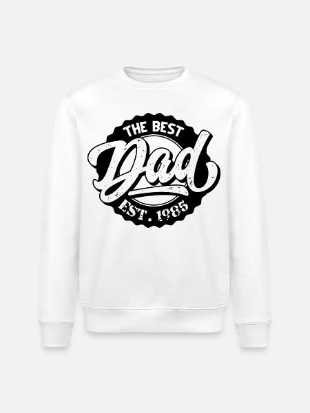 The Best Dad EST 1985 - Stanley/Stella ROLLER Unisex Organic Sweatshirt - white