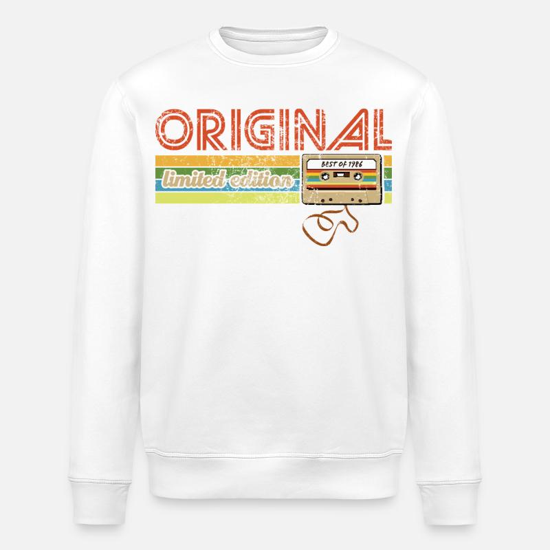 Édition Originale Limitée 1986 - Cassette - Sweat bio ROLLER Stanley/Stella Unisexe - blanc