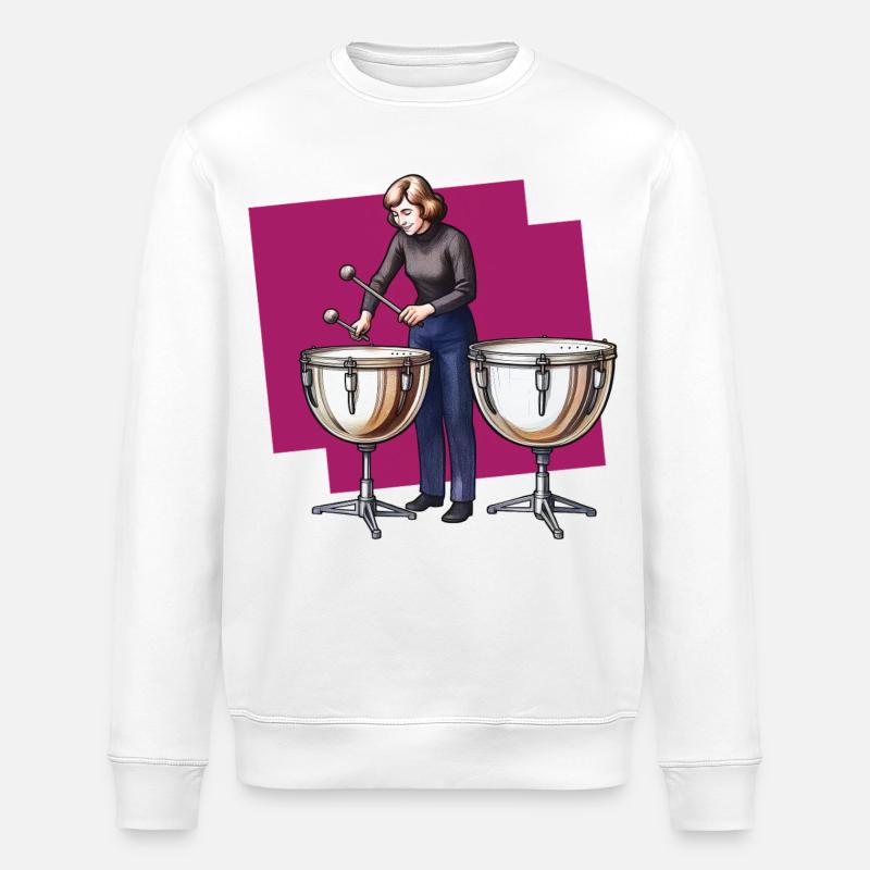 SCHLAGZEUGER #2 – Klang & Bild - Stanley/Stella Unisex Bio-Sweatshirt ROLLER - Weiß