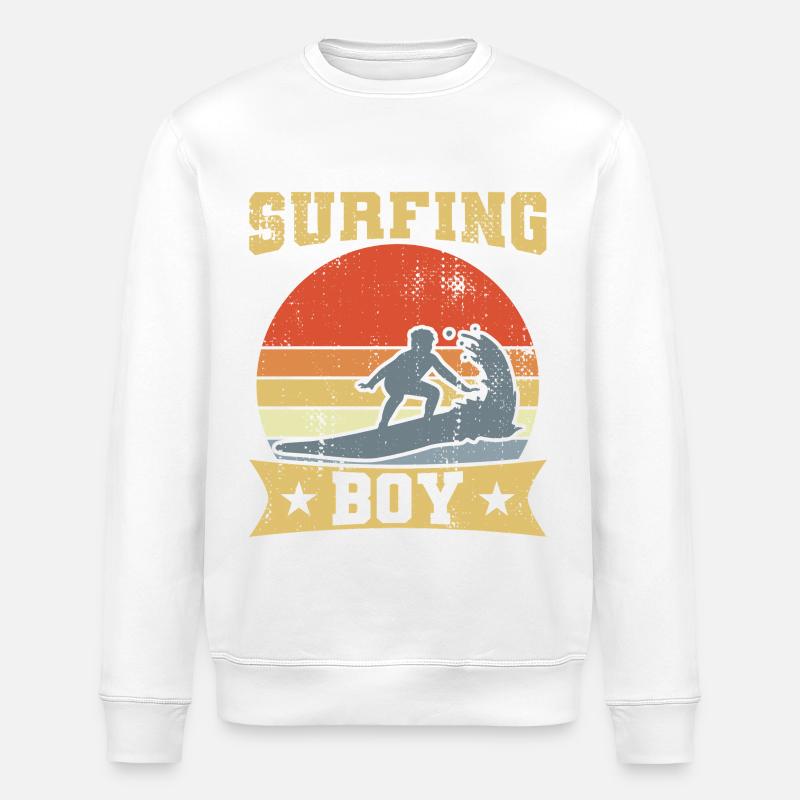 Kleiner Surfer - Stanley/Stella Unisex Bio-Sweatshirt ROLLER - Weiß