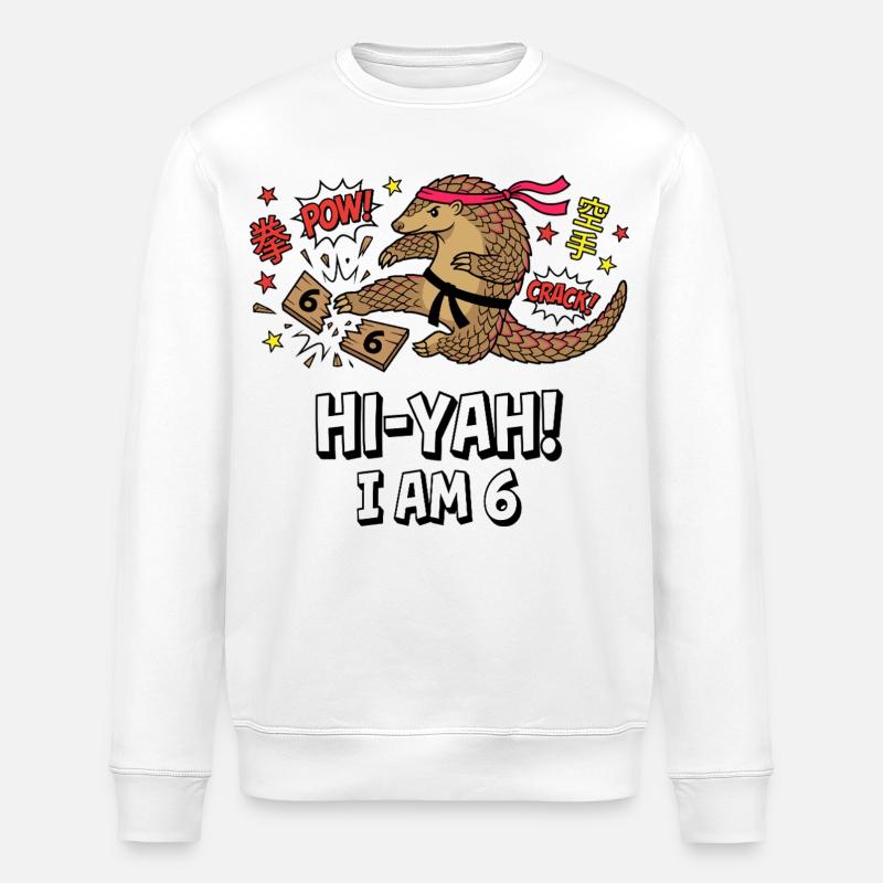 Hi-Yah I Am 6 Karate Pangolin - Stanley/Stella Unisex Bio-Sweatshirt ROLLER - Weiß