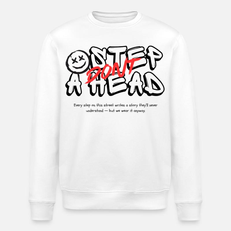 Dont Streichschrift Logo mit - Stanley/Stella Unisex Bio-Sweatshirt ROLLER - Weiß