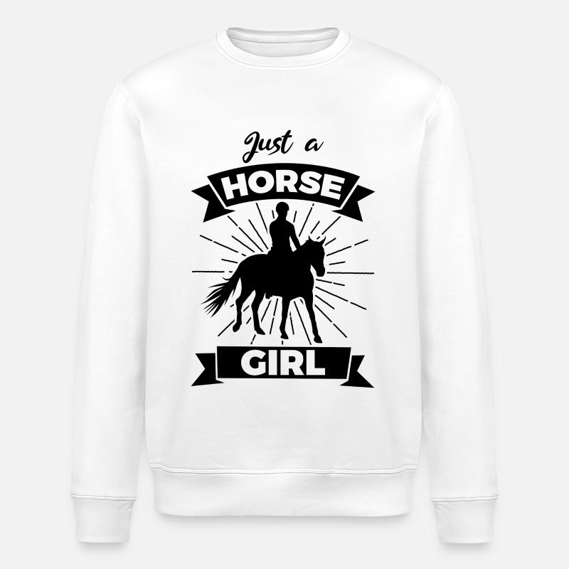 Pferde Mädchen - Stanley/Stella Unisex Bio-Sweatshirt ROLLER - Weiß