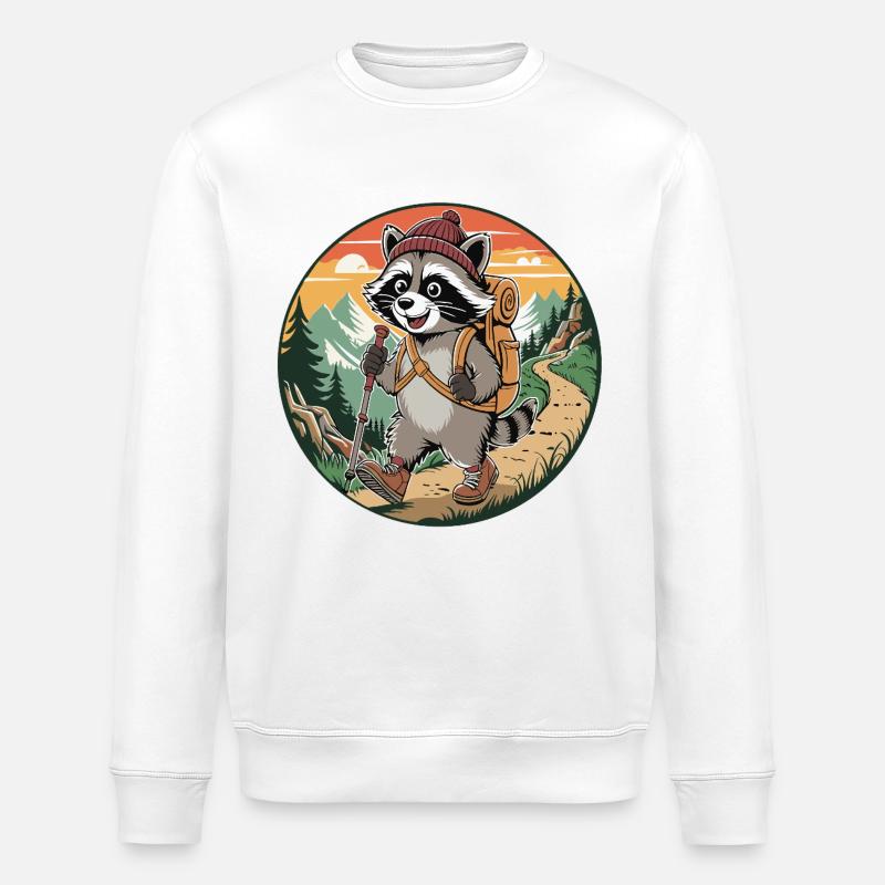 Joyeuse randonnée Aventure de Ratons Laveurs - Sweat bio ROLLER Stanley/Stella Unisexe - blanc