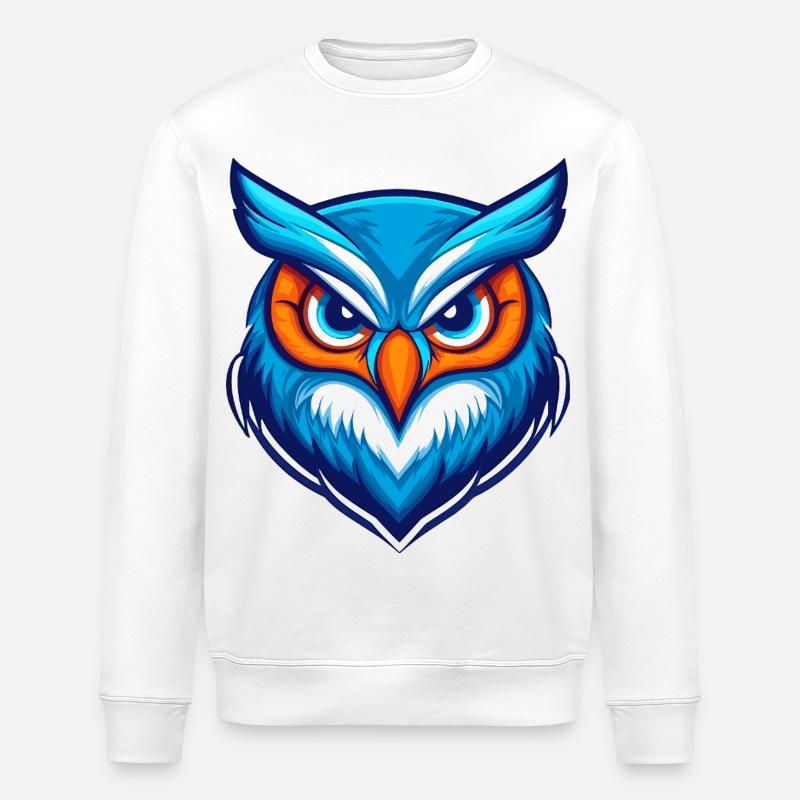 Blue Owl Esports Maskottchen-Logo - Stanley/Stella Unisex Bio-Sweatshirt ROLLER - Weiß