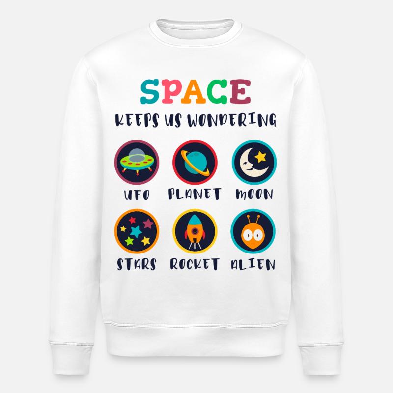 Space arouses curiosity - Stanley/Stella ROLLER Unisex Organic Sweatshirt - white