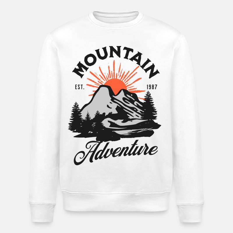 Berge Abenteuer - Stanley/Stella Unisex Bio-Sweatshirt ROLLER - Weiß