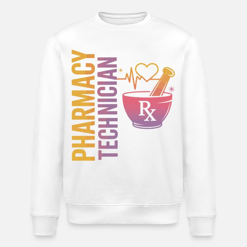 Pharmacy technician illustration - Stanley/Stella ROLLER Unisex Organic Sweatshirt - white