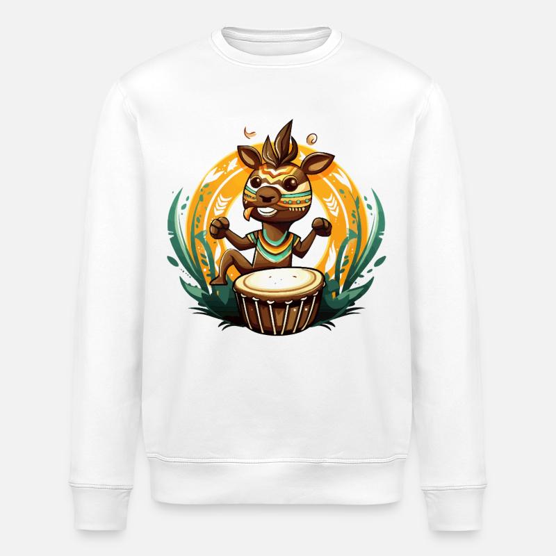 Trommelheld Tribalfohlen - Stanley/Stella Unisex Bio-Sweatshirt ROLLER - Weiß