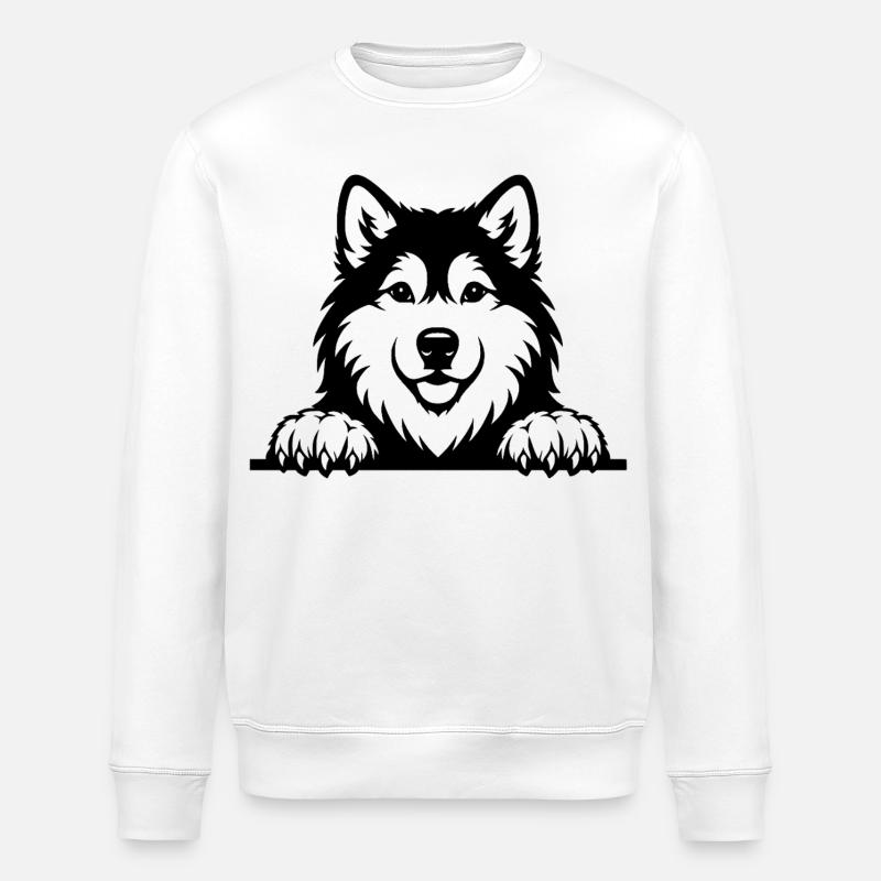 Malamute d’Alaska chiot noir - Sweat bio ROLLER Stanley/Stella Unisexe - blanc