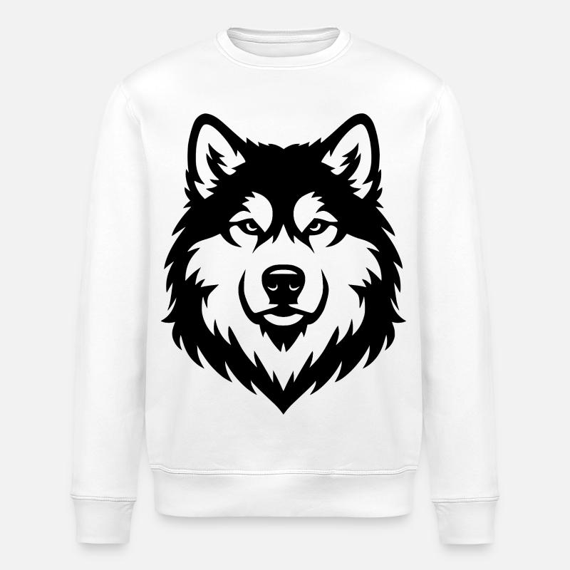 Alaskan Malamute schwaz - Stanley/Stella Unisex Bio-Sweatshirt ROLLER - Weiß
