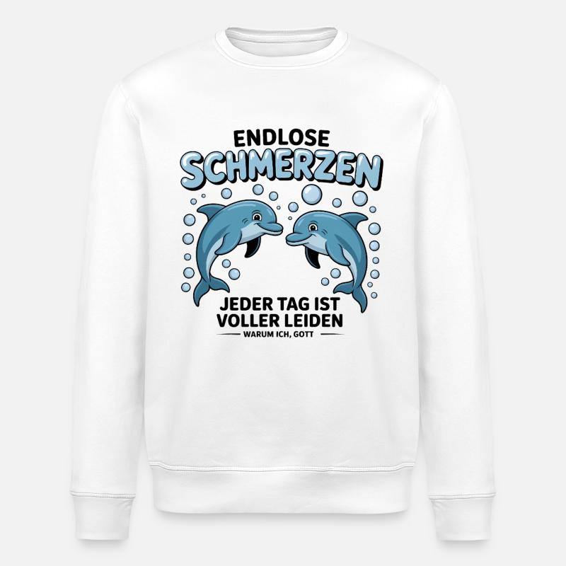 Douleurs sans fin - Mèmes allemands drôles - Sweat bio ROLLER Stanley/Stella Unisexe - blanc