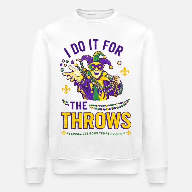 Perles Bouffons du Mardi Gras - Sweat bio ROLLER Stanley/Stella Unisexe - blanc