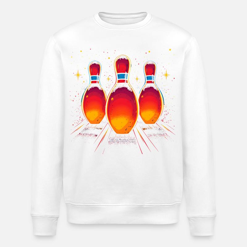 Bowling Vaporwave - Sweat bio ROLLER Stanley/Stella Unisexe - blanc