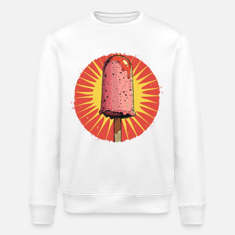 Eiscreme Grafik - Stanley/Stella Unisex Bio-Sweatshirt ROLLER - Weiß