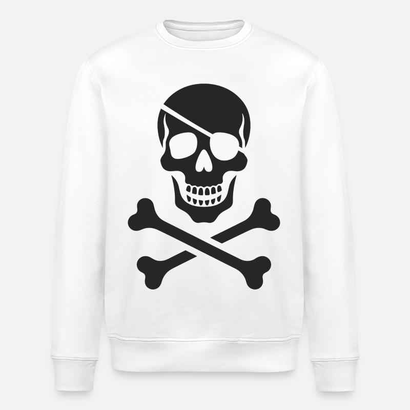 Le classique Jolly Roger Pirate Scream - Sweat bio ROLLER Stanley/Stella Unisexe - blanc
