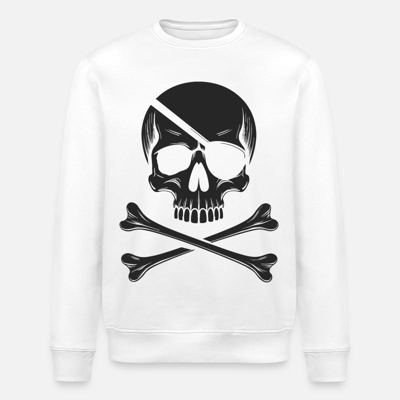 Le classique Jolly Roger Pirate Scream - Sweat bio ROLLER Stanley/Stella Unisexe - blanc