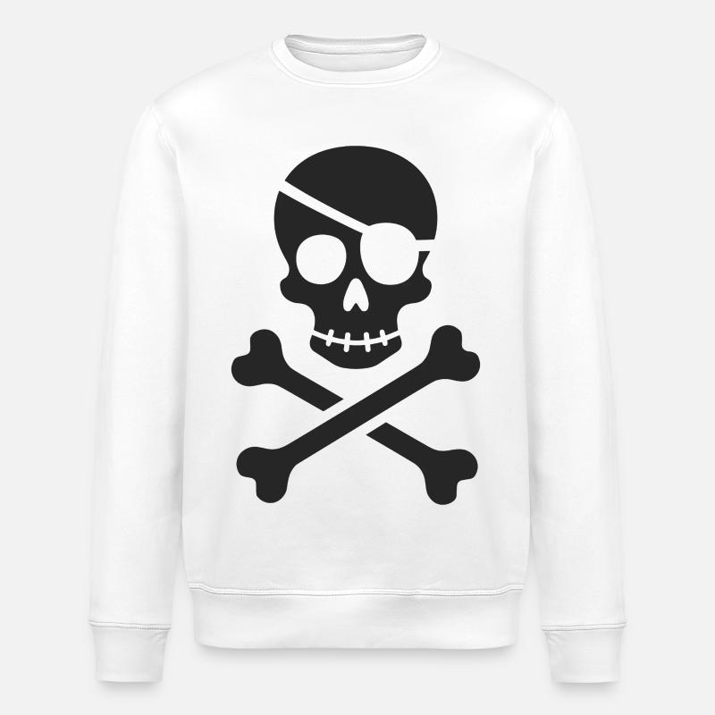 Le classique Jolly Roger Pirate Scream - Sweat bio ROLLER Stanley/Stella Unisexe - blanc