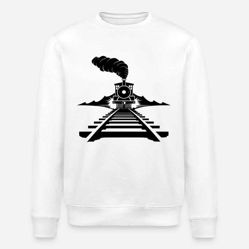 Eisenbahn Skizze - Stanley/Stella Unisex Bio-Sweatshirt ROLLER - Weiß