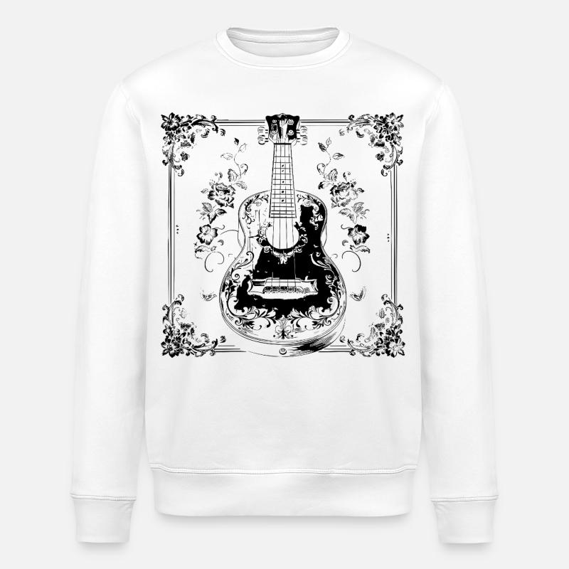 Ukulélé drôle - Sweat bio ROLLER Stanley/Stella Unisexe - blanc