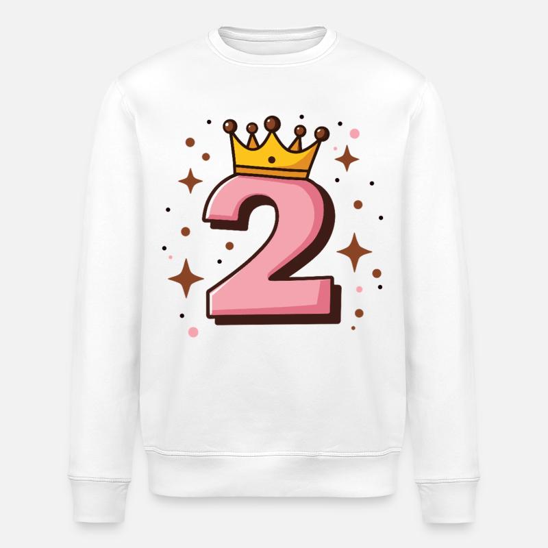 Numéro 2 Rose Royal - Sweat bio ROLLER Stanley/Stella Unisexe - blanc