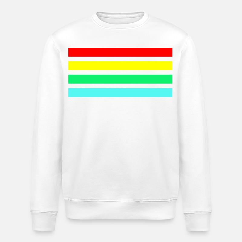 Retro neon arc stripe composition - Stanley/Stella ROLLER Unisex Organic Sweatshirt - white