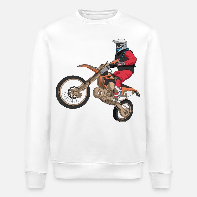 Dirtbiker - Stanley/Stella Unisex Bio-Sweatshirt ROLLER - Weiß