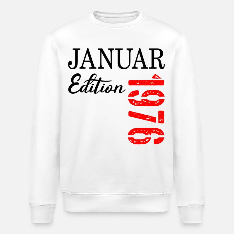 51e anniversaire janvier 1976 - Sweat bio ROLLER Stanley/Stella Unisexe - blanc