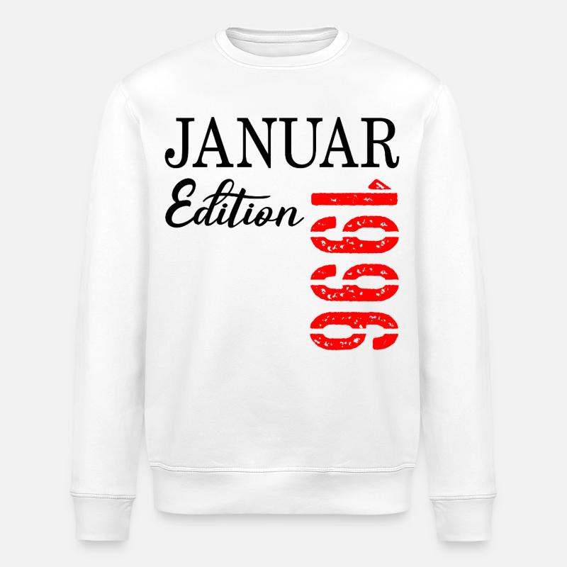 31-års fødselsdag - januar 1996 - Stanley/Stella økologisk unisex-sweatshirt ROLLER - hvid