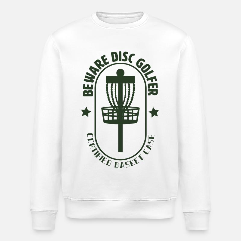 Vorsicht, Disc Golfer - Stanley/Stella Unisex Bio-Sweatshirt ROLLER - Weiß