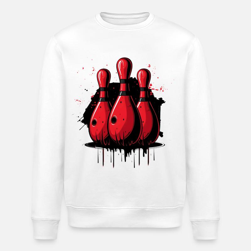 Quilles de bowling - Sweat bio ROLLER Stanley/Stella Unisexe - blanc