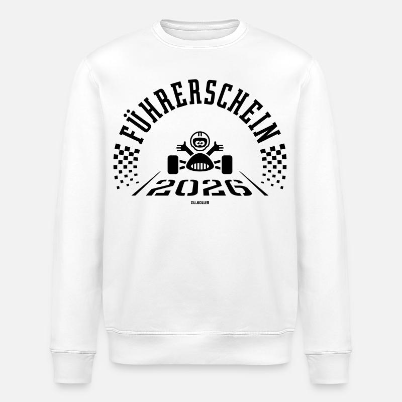 Führerschein 2026 (Fahranfänger / Black) - Stanley/Stella Unisex Bio-Sweatshirt ROLLER - Weiß