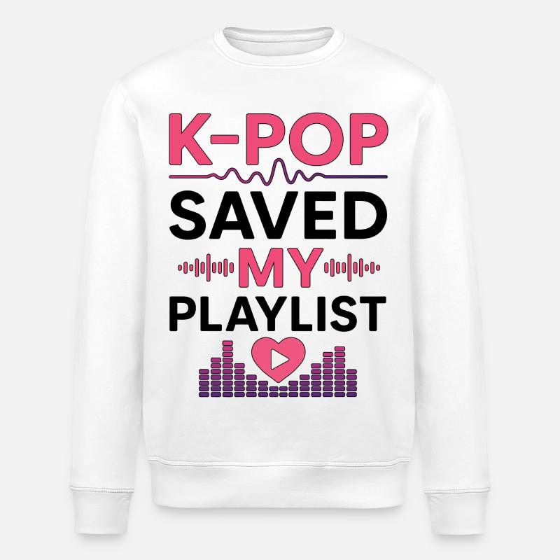 K-Pop Saved My Playlist - Stanley/Stella Unisex Bio-Sweatshirt ROLLER - Weiß