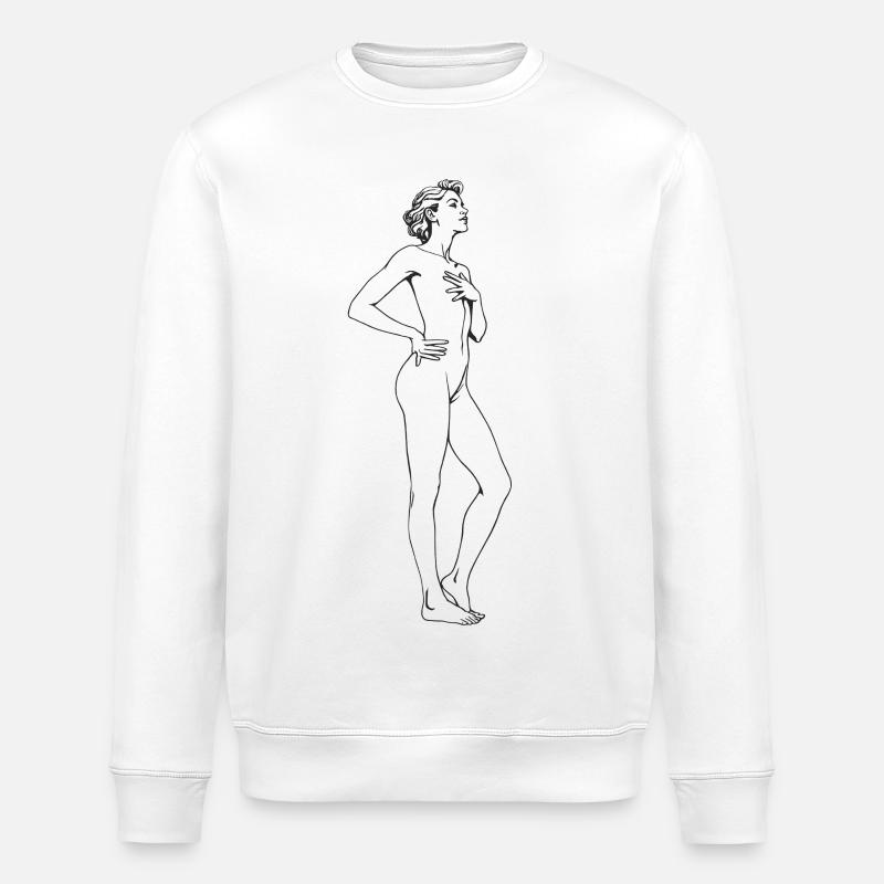 Dessin élégant de nus silhouette féminine - Sweat bio ROLLER Stanley/Stella Unisexe - blanc