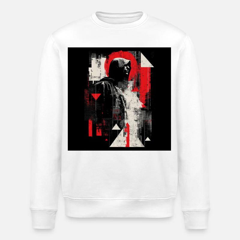 Néon géométrique Echo à capuchon - Sweat bio ROLLER Stanley/Stella Unisexe - blanc