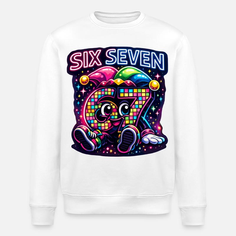 Six Seven 67 Carnival Søt trendgave - Stanley/Stella ROLLER økologisk unisex-sweatshirt - hvit