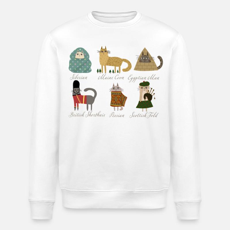 Cat breeds - Stanley/Stella ROLLER Unisex Organic Sweatshirt - white
