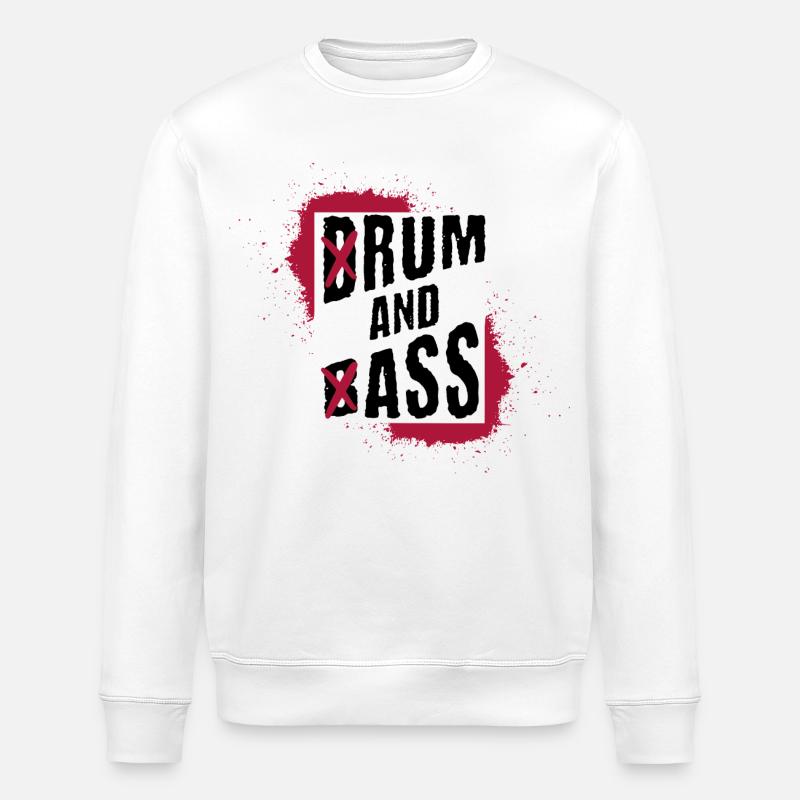 Batterie et basse | Rhum et âne - Sweat bio ROLLER Stanley/Stella Unisexe - blanc