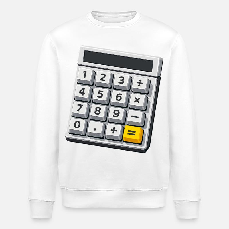 Karneval Kostüm Taschenrechner Mathe Lehrer  - Stanley/Stella Unisex Bio-Sweatshirt ROLLER - Weiß