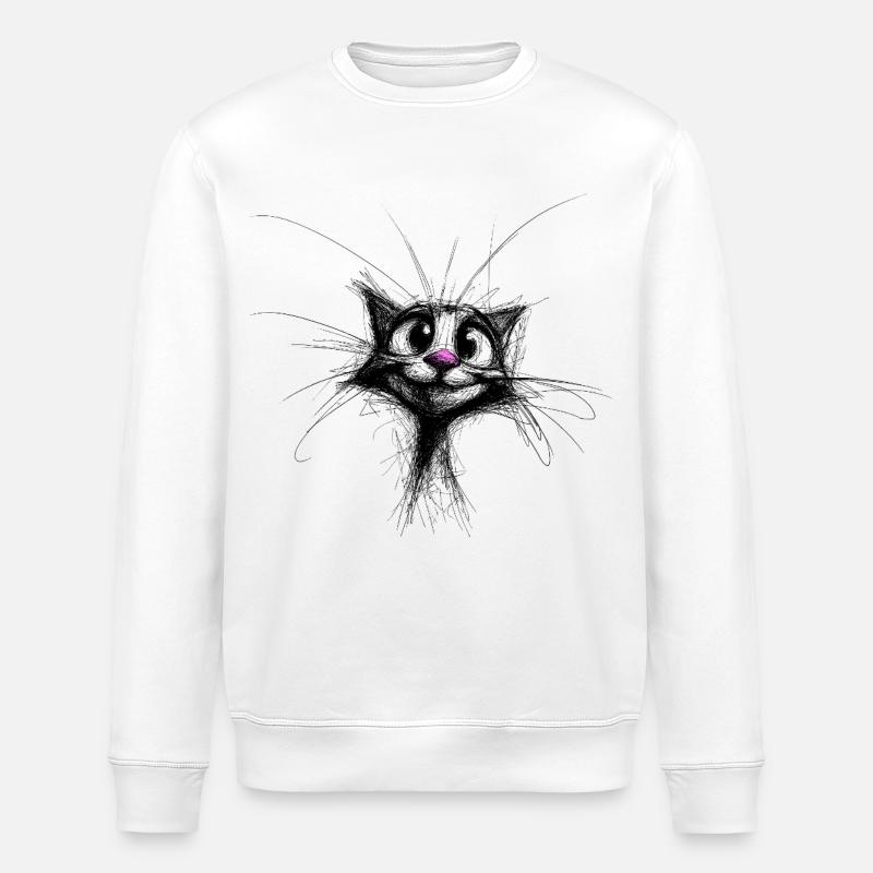 Des chats mignons en style croquis - Sweat bio ROLLER Stanley/Stella Unisexe - blanc