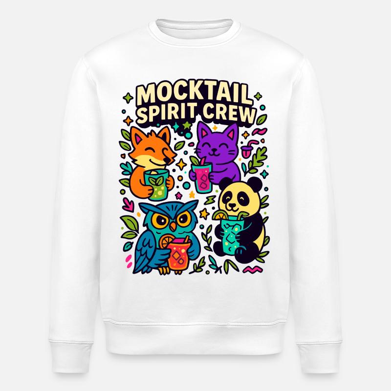 mocktail spirit crew, süße tiere - Sweat bio ROLLER Stanley/Stella Unisexe - blanc
