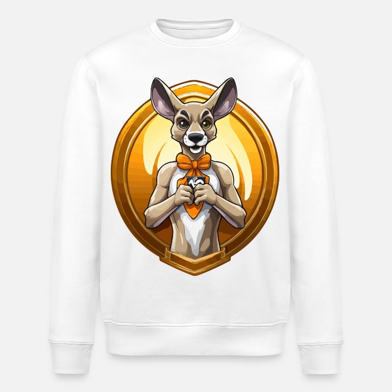Herz-Hund im Medaillon - Stanley/Stella Unisex Bio-Sweatshirt ROLLER - Weiß