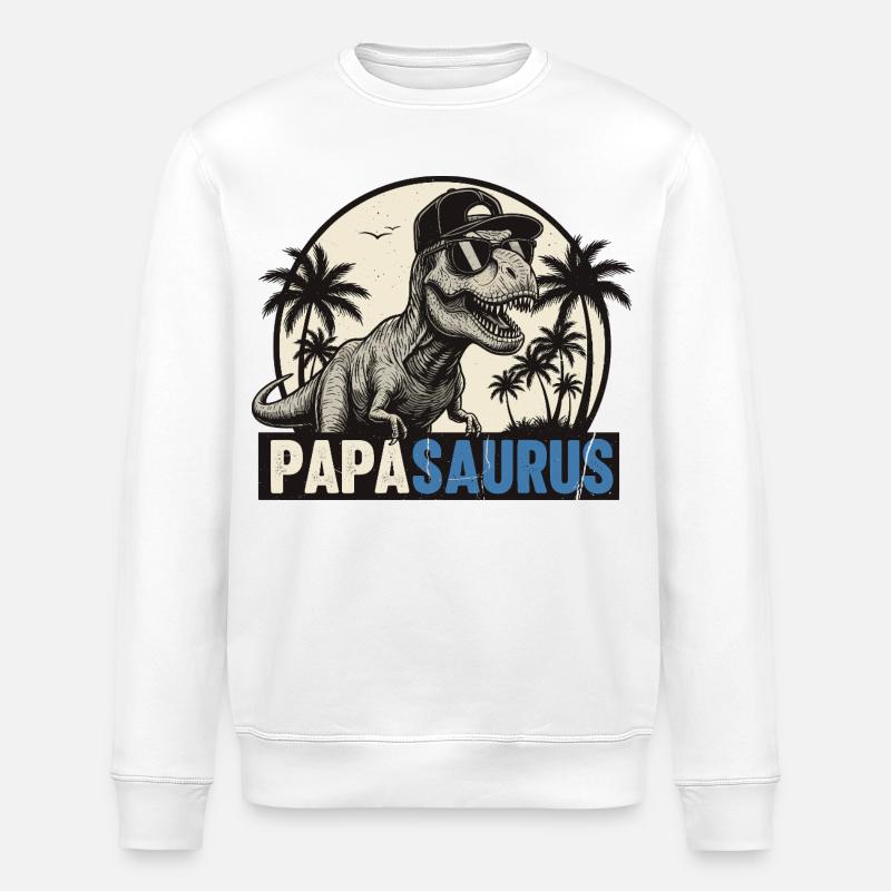 Papasaurus – Cool T-Rex Father Design - Sweat bio ROLLER Stanley/Stella Unisexe - blanc