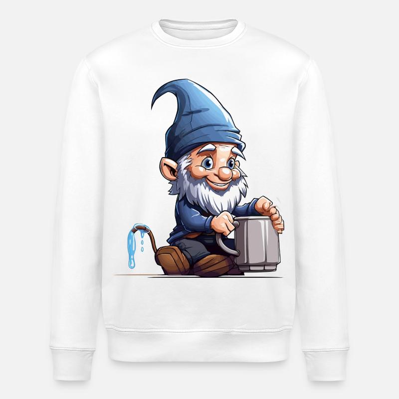 GnomePotterBlue - Sweat bio ROLLER Stanley/Stella Unisexe - blanc