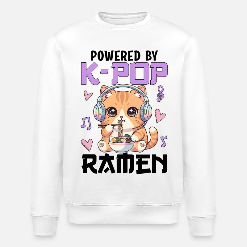 Powered By K-Pop Ramen - Stanley/Stella Unisex Bio-Sweatshirt ROLLER - Weiß